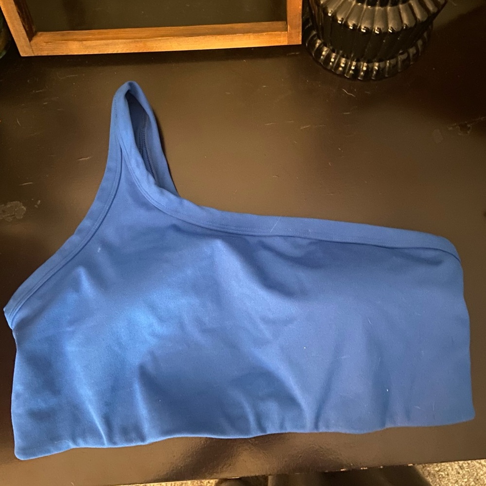 All in Motion Sky Blue Bralette one shoulder